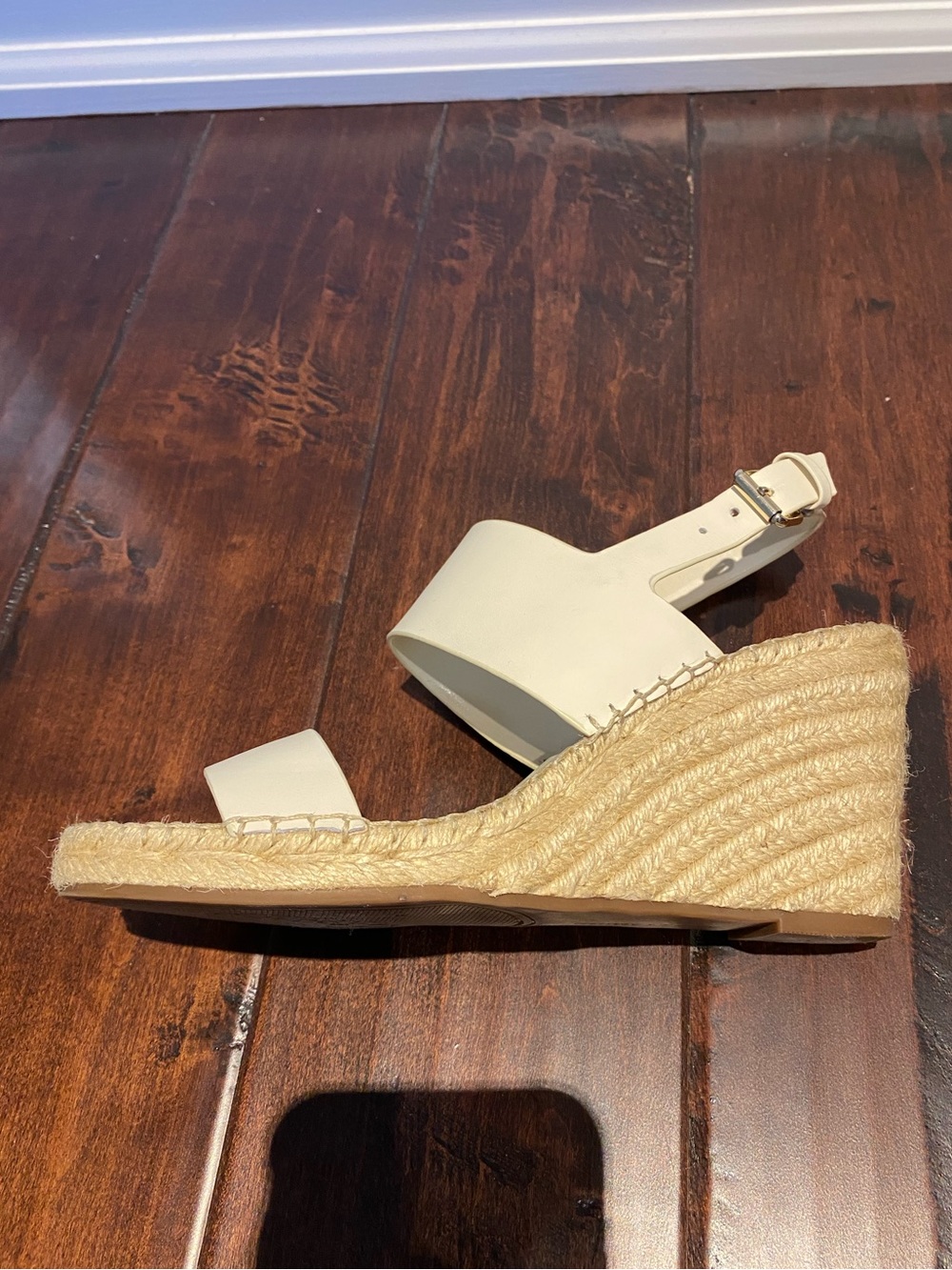 Vince Camuto Off-White Leather Espadrille Slingback Sandals - Size 8